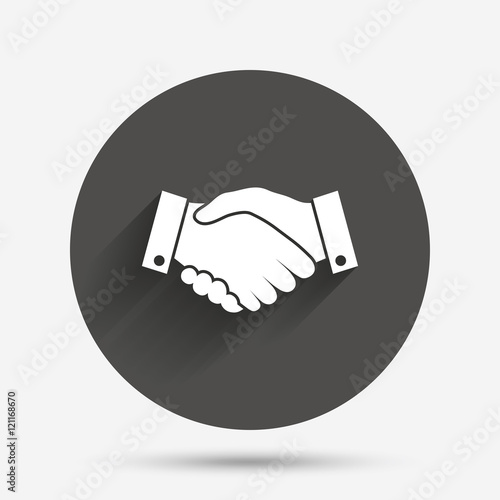 Handshake sign icon. Successful business symbol.