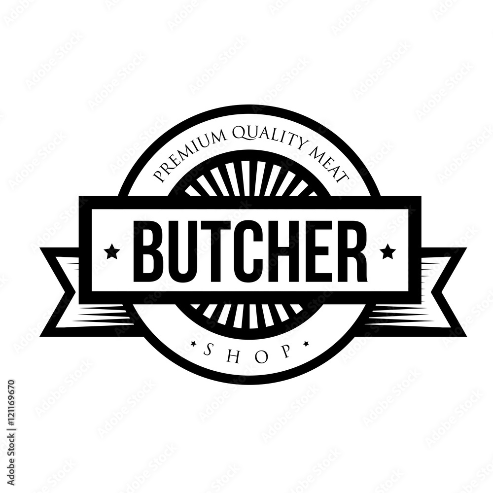Fototapeta premium Butcher shop logo vintage vector