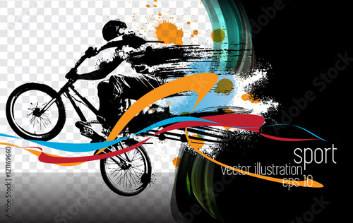 BMX cyclist. Vector