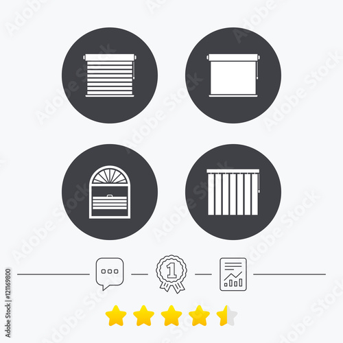 Louvers icons. Plisse, vertical and rolls.