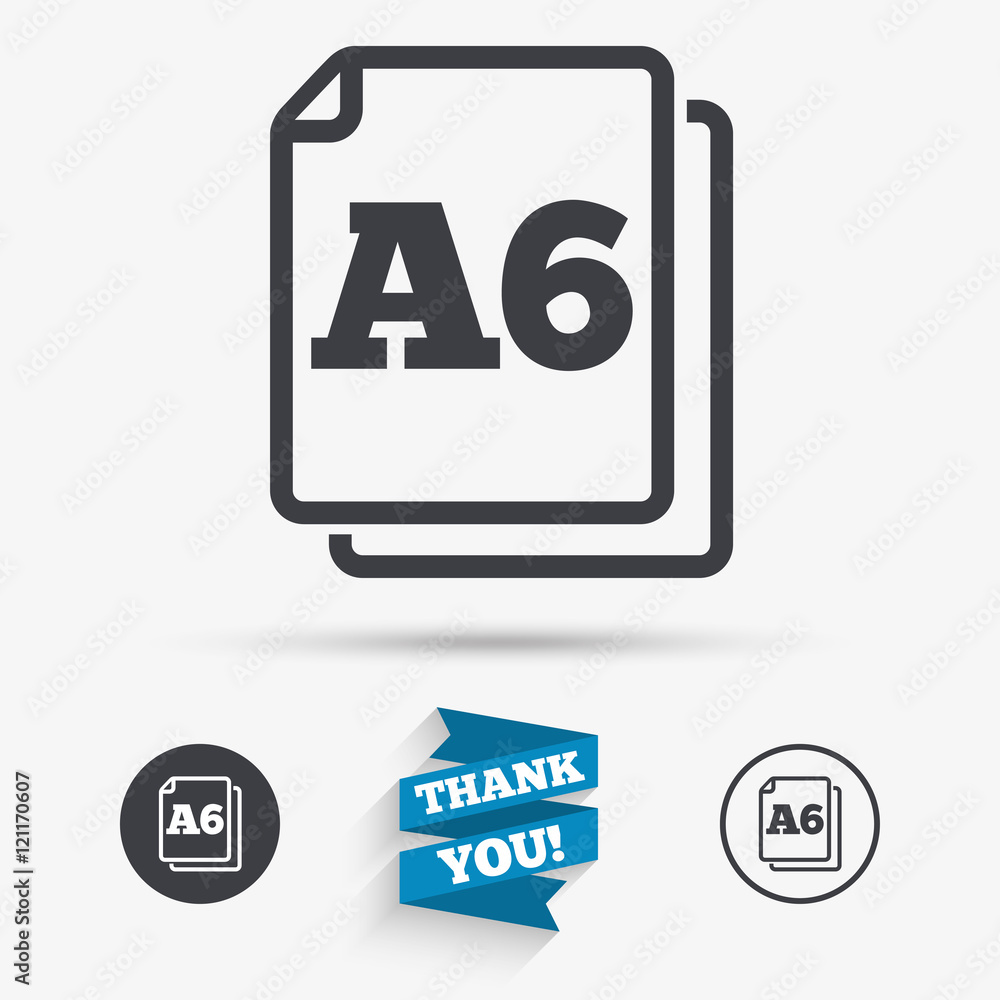 Paper size A6 standard icon. Document symbol. Paper size A6 standard icon. Document symbol.