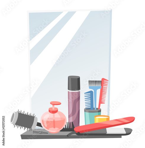 Hairdresser barber icons vector