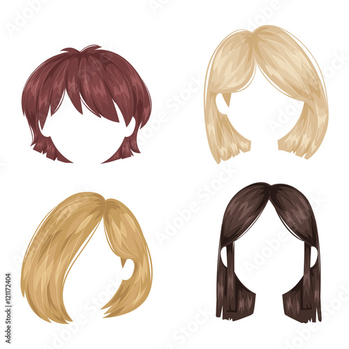 Vector woman hairstyle.