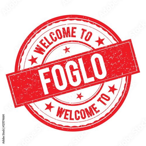 Welcome to FOGLO Stamp Sign Vector. photo