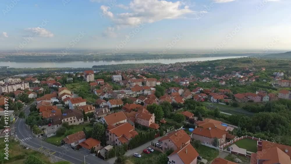 Flight over the city of Belgrade.Aerial view of the city Beograd. Flight over the city of Belgrade.Aerial view of the city Beograd.