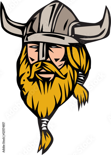 Viking Warrior Head Retro