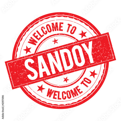 Welcome to SANDOY Stamp Sign Vector. photo