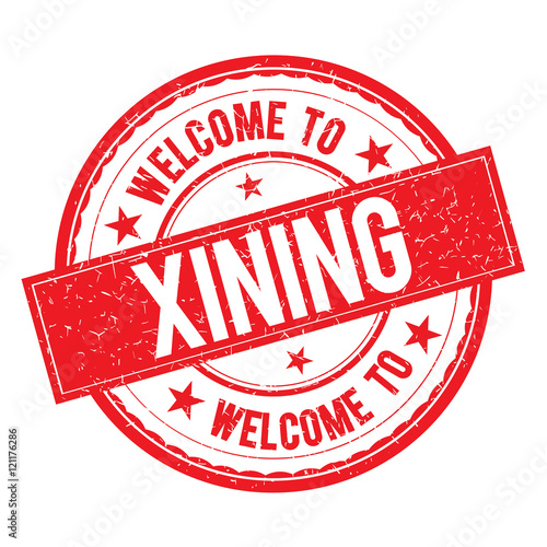 Welcome to XINING Stamp Sign Vector. photo