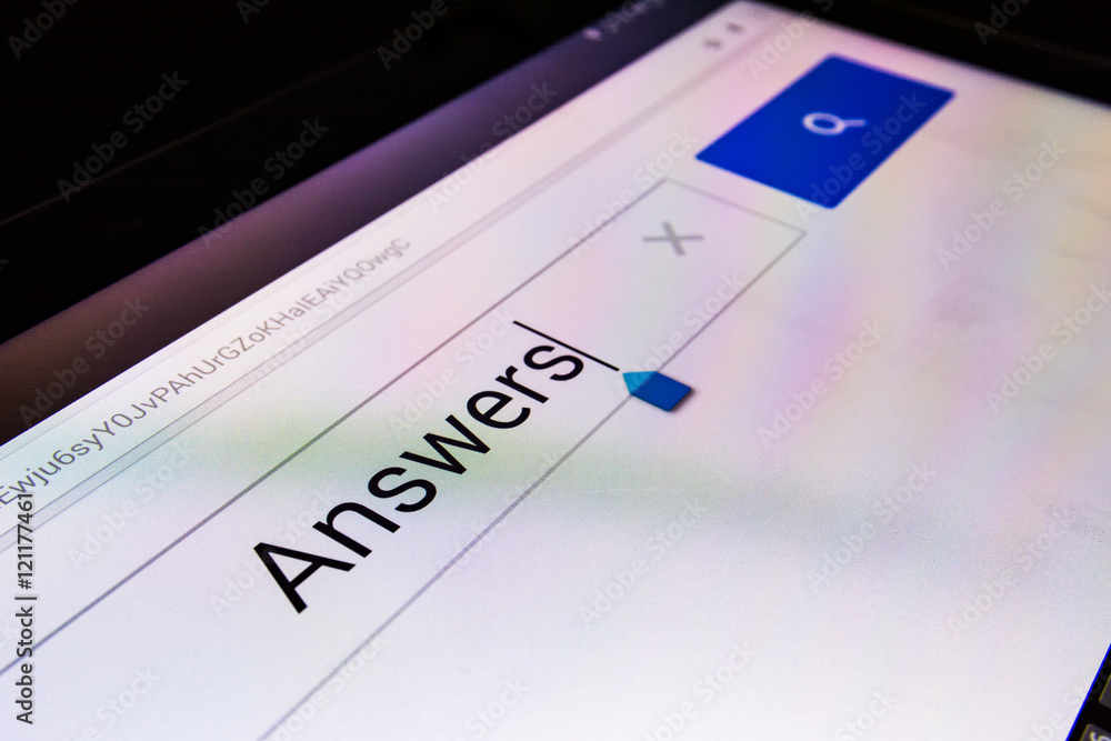 Magnifying Glass Search Box Empty Blank Screen Answers Stock