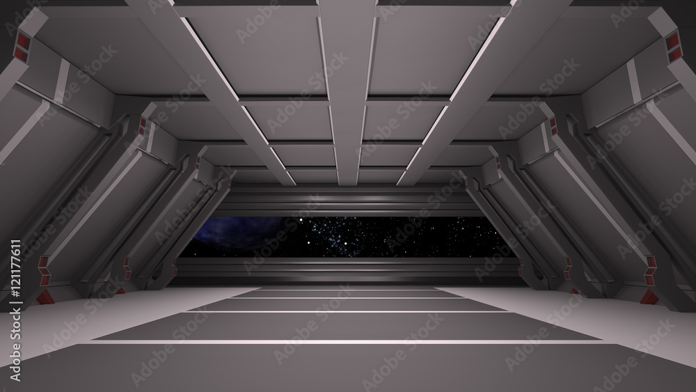 Naklejka premium Space environment, ready for comp of your characters.3D render