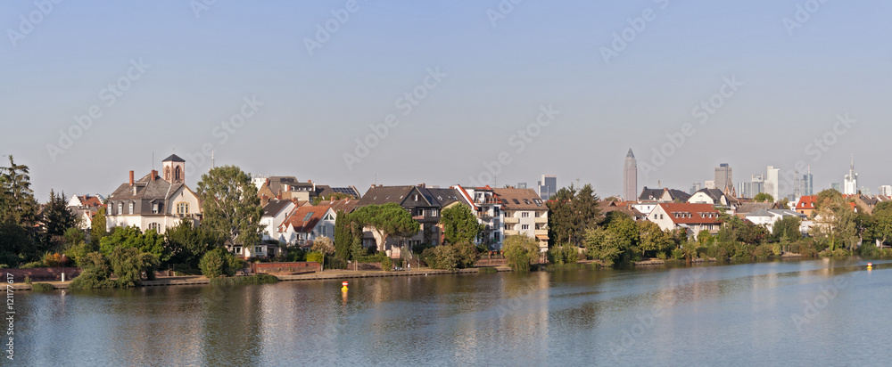 the banks of the main river in Frankfurt Griesheim