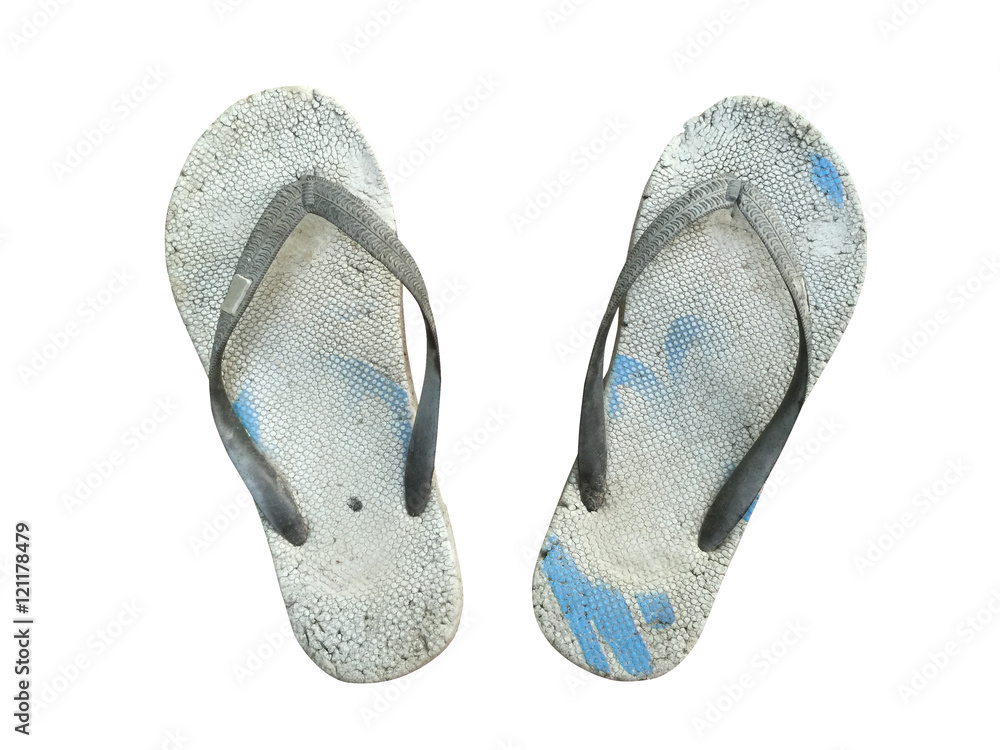 Old sandal isolated on white background Old sandal isolated on white background
