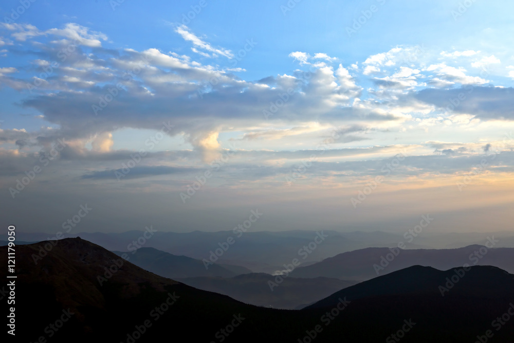 mountain landscape before dawn