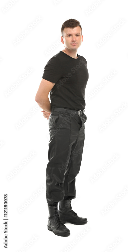 Male security guard isolated on white Male security guard isolated on white