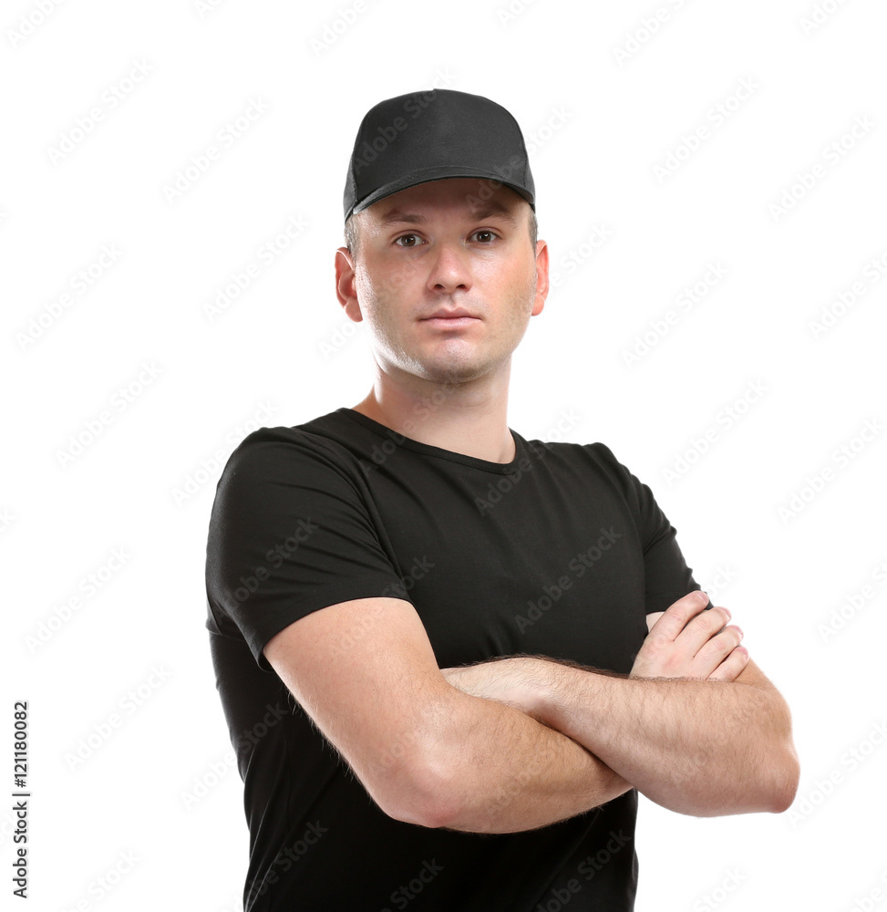 Male security guard isolated on white Male security guard isolated on white