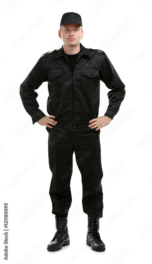 Male security guard isolated on white Male security guard isolated on white