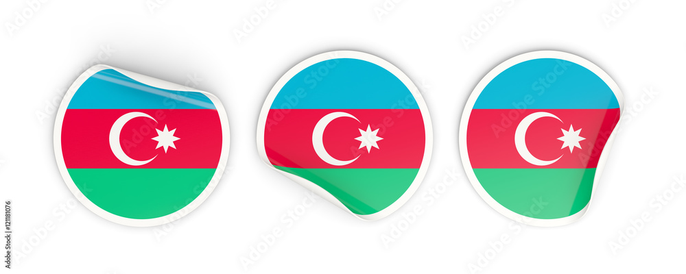 Flag of azerbaijan, round labels Flag of azerbaijan, round labels