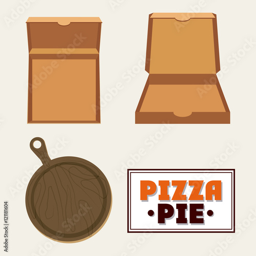 Pizza pie and carton box icon. fast food menu american and restaurant theme. Colorful design. Vector illustration