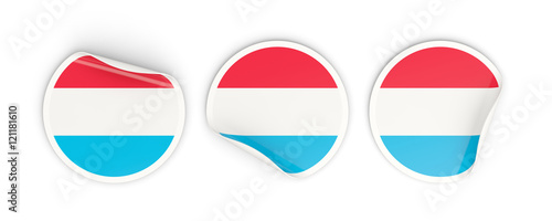 Flag of luxembourg  round labels