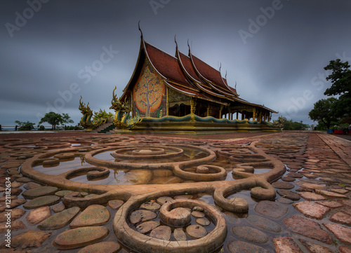 Bodhi tree glow Wat Sirindhornwararam (Phu Prao Temple), Ubon Ra photo