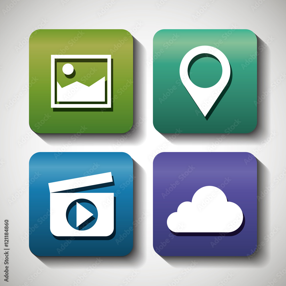set social media design isolated vector illustration eps 10 set social media design isolated vector illustration eps 10