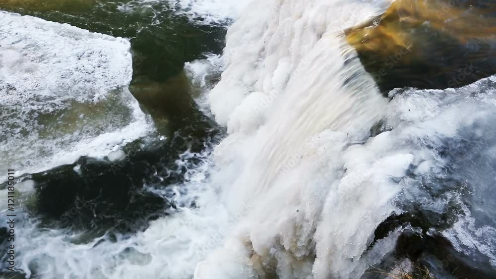 Loop features water plunging over a partially frozen Upper Cataract Falls in Owen County, Indiana. Loop features water plunging over a partially frozen Upper Cataract Falls in Owen County, Indiana.