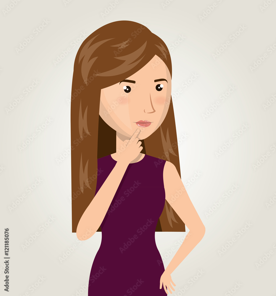 woman cartoon idea think creativity design vector illustration eps 10 woman cartoon idea think creativity design vector illustration eps 10