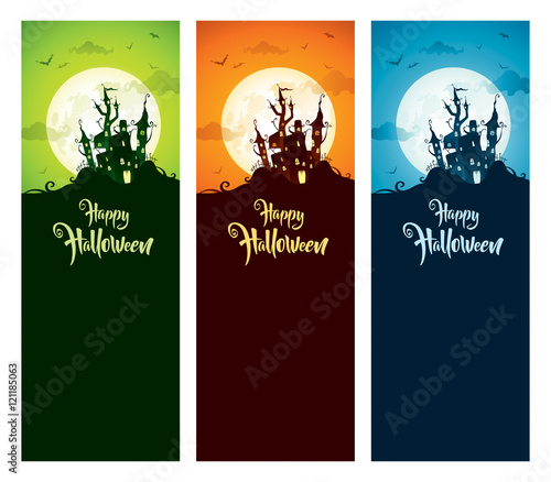 Halloween vertical banner set