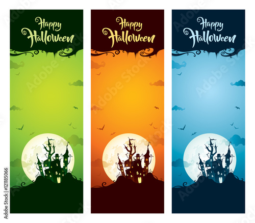 Halloween vertical banner set