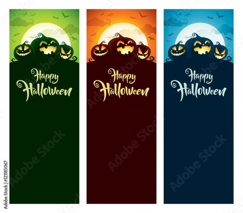 Halloween vertical banner set
