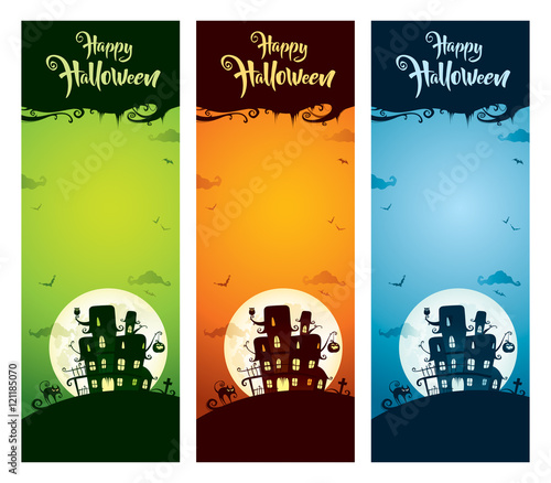 Halloween vertical banner set