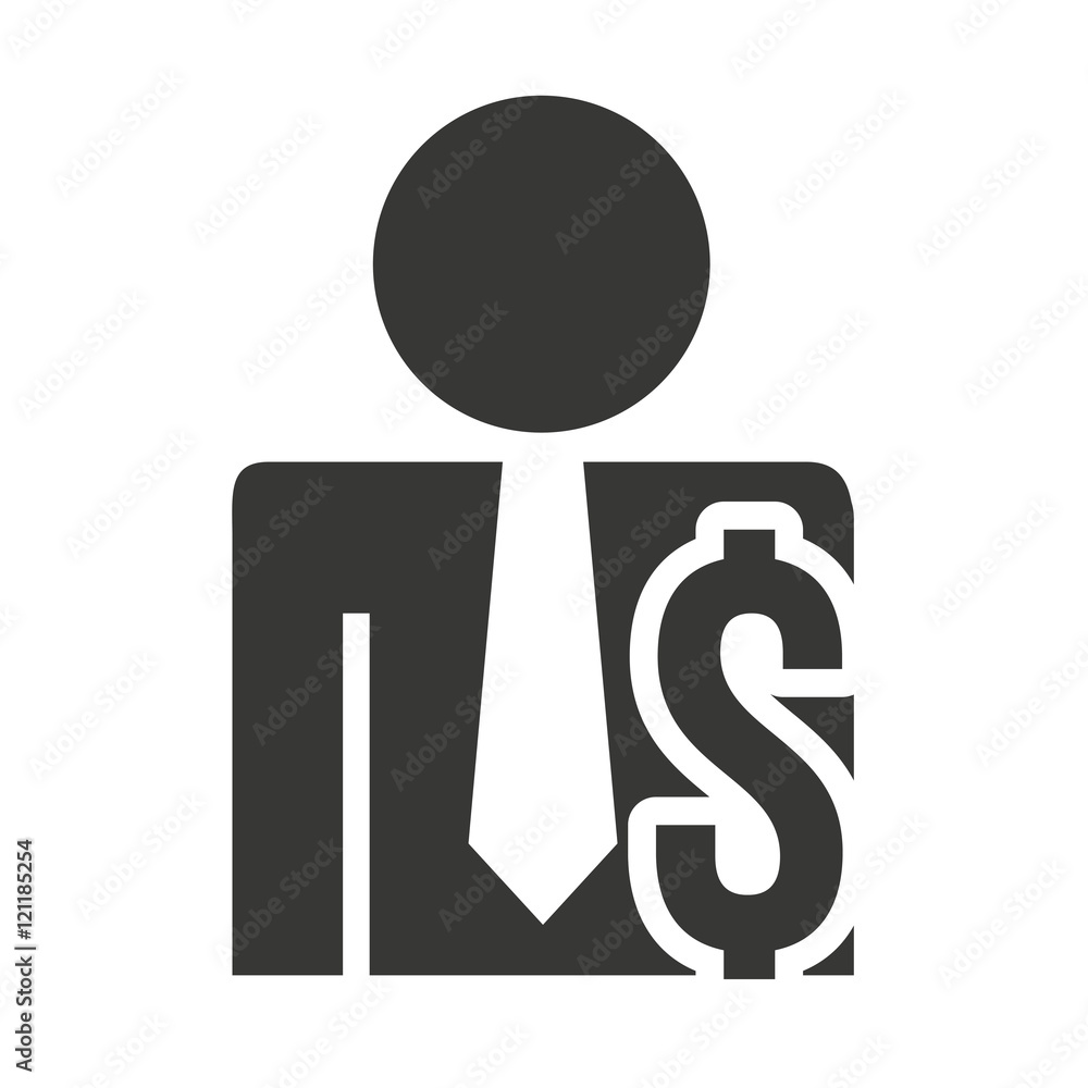 businessman silhouette with economy icon vector illustration design businessman silhouette with economy icon vector illustration design