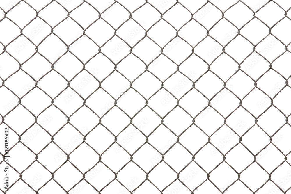 Iron wire fence isolated on a white background Iron wire fence isolated on a white background