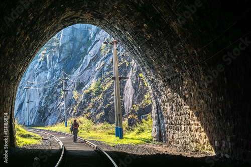 View from the tunnel on Circum-Baikal Railway