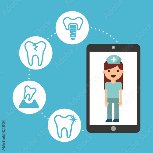 dental healthcare online icon vector illustration design