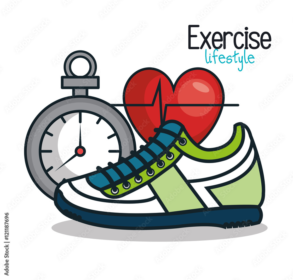 exercise lifestyle icons sport design vector illustration eps 10