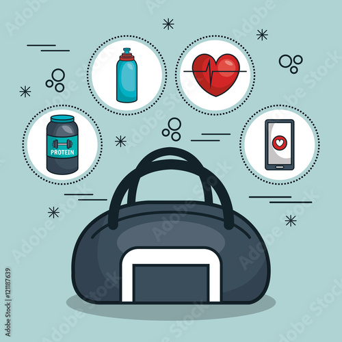 bag and kit gym concept vector illustration eps 10
