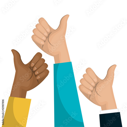 symbol hand like multicultural team design vector illustration eps 10