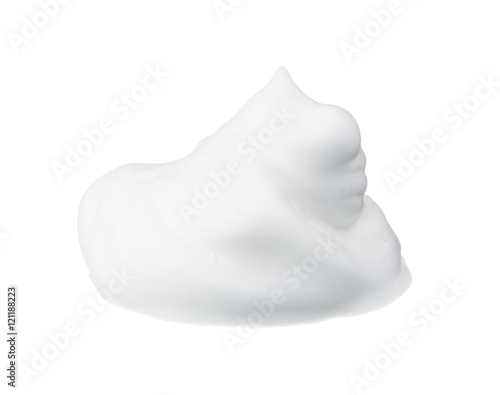 Foam on white background photo