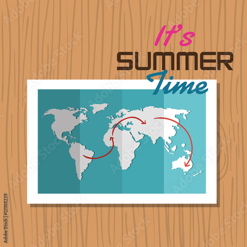 postcard summer vacation map vector illustration eps 10