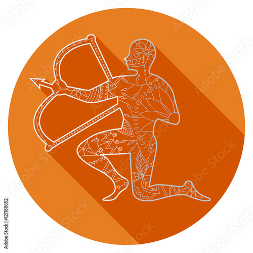 Flat icon of zodiac sign Saggitarius