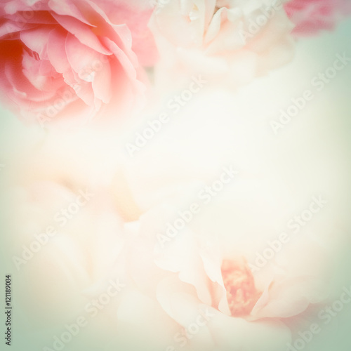 sweet roses in vintage color style on mulberry paper texture

