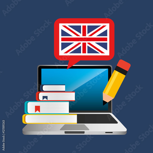 learn english online icon vector illustration design