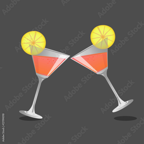 cocktail  glass and cocktail  , Vector