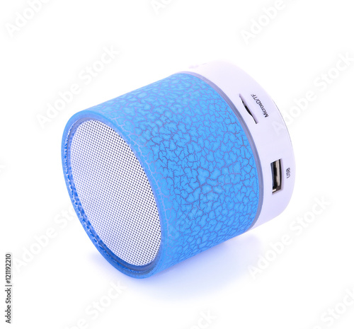 Plakat mini loud speaker bluetooth isolated on white