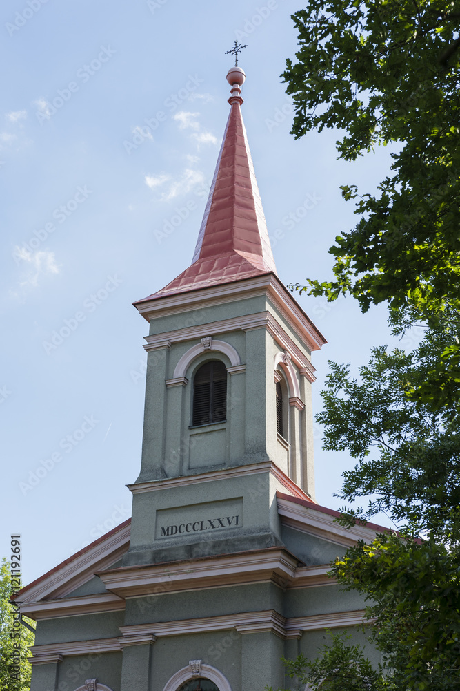 Fototapeta premium Old church with a belfry.