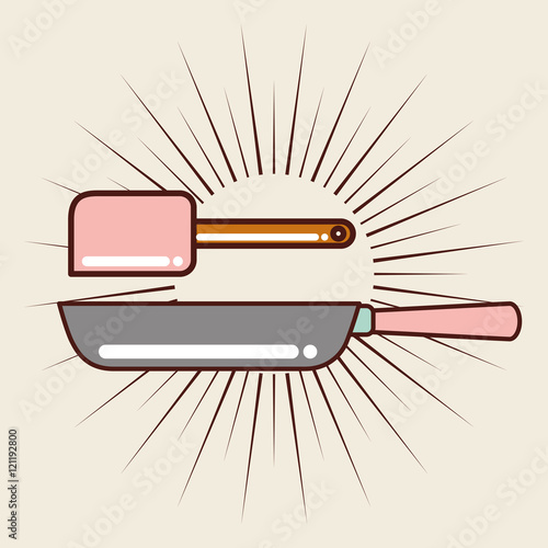 kitchen equipment utencils icon vector illustration design