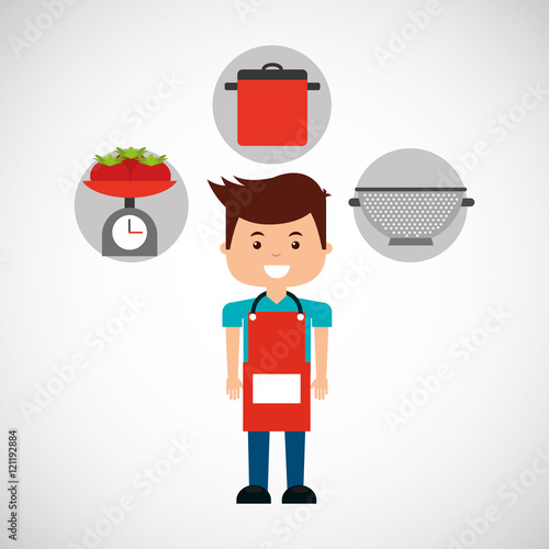 chef avatar cooking food icon vector illustration design