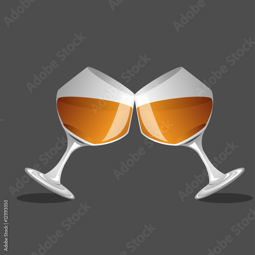  brandy glass and brandy, Vector