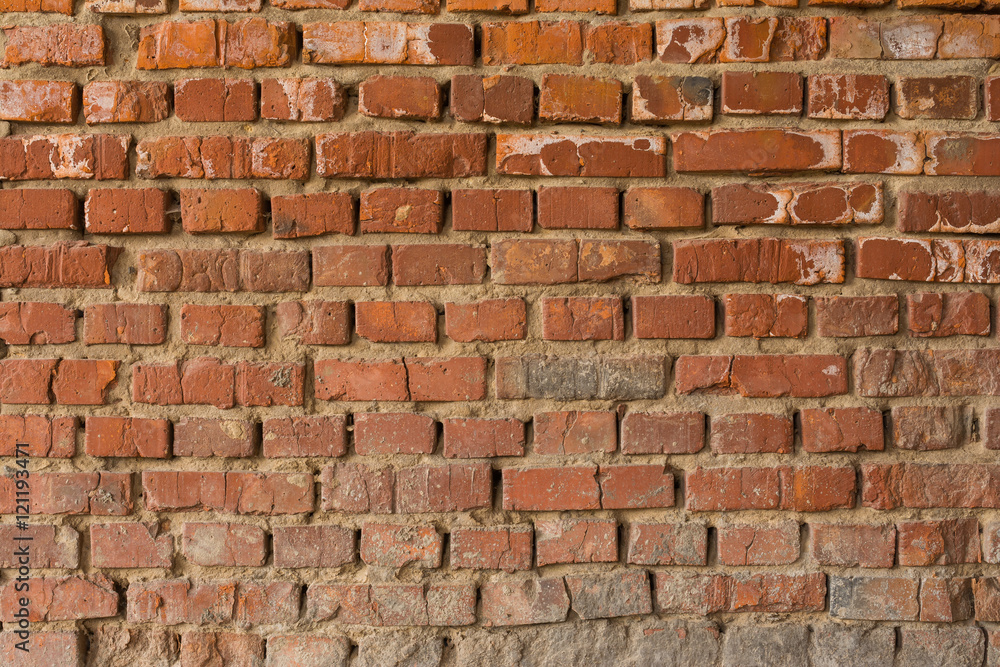 Old red painted brick wall Old red painted brick wall